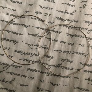 Large gold thin hoop earrings